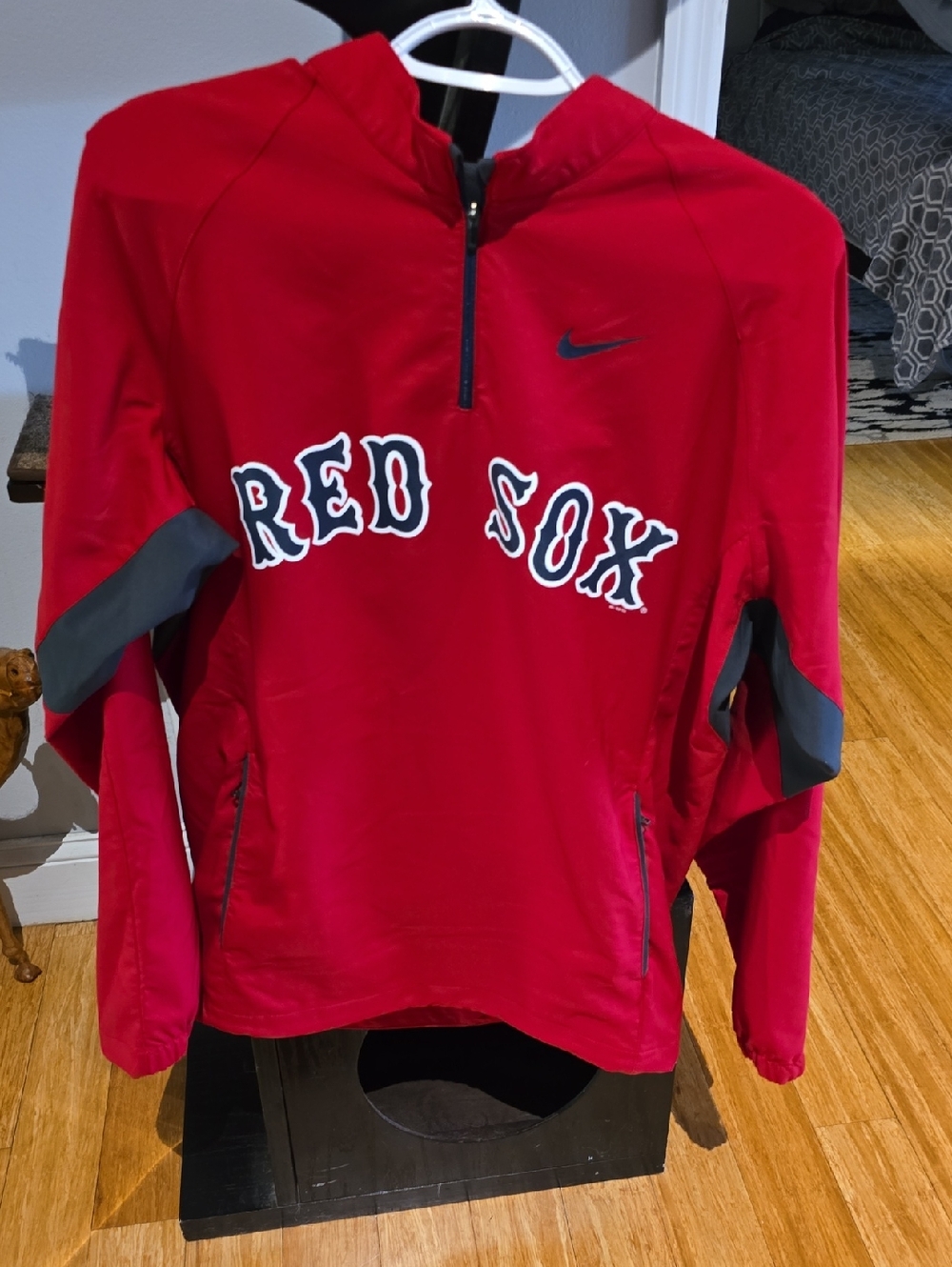 Nike Red and Dark Gray Red Sox Quarter-Zip Pullover